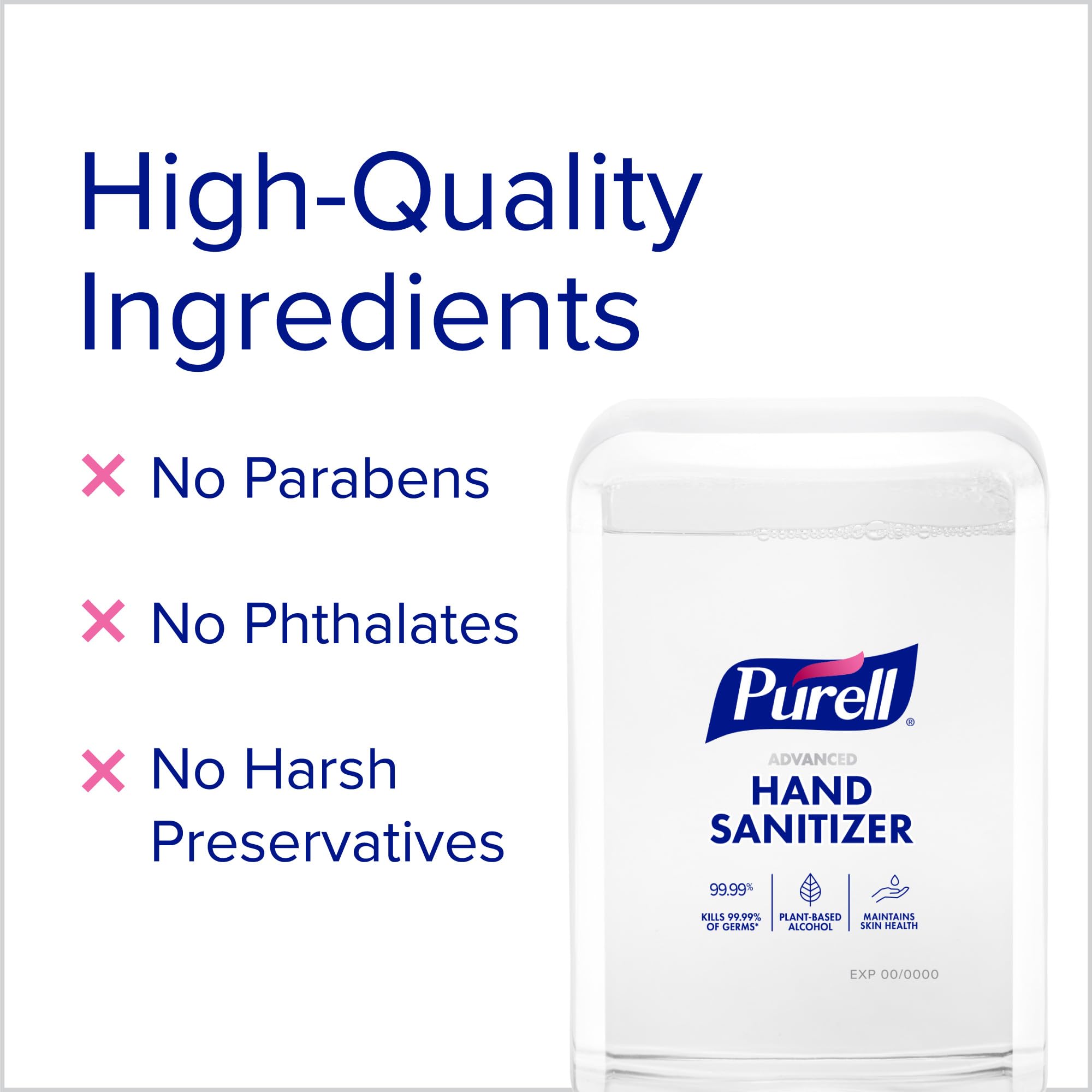 Purell advanced hand sanitizer foam being applied on clean hands.