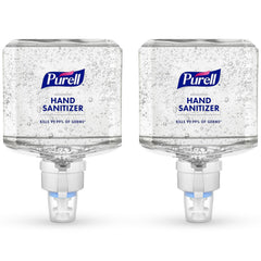 Purell Advanced Hand Sanitizer Gel 1200ml refill pour shows easy dispensing and fresh scent.