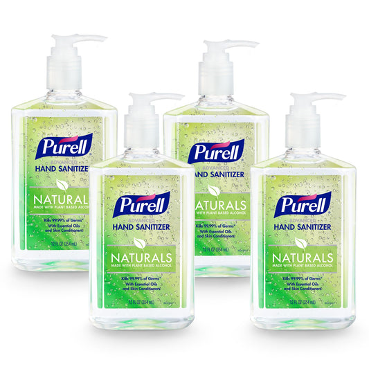 Purell Advanced Naturals 12oz pump bottle for quick germ protection.