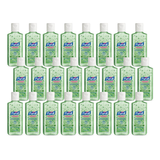 Purell soothing gel bottle on a desk promoting frequent hand hygiene