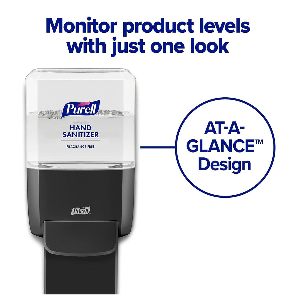 Purell bottle label detail highlighting safety standards and skin-friendly formula.
