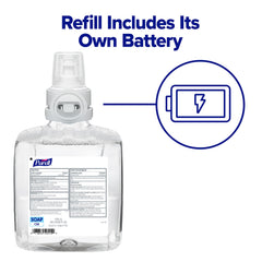 Purell refill highlights Energy-on-the-Refill technology to simplify maintenance.