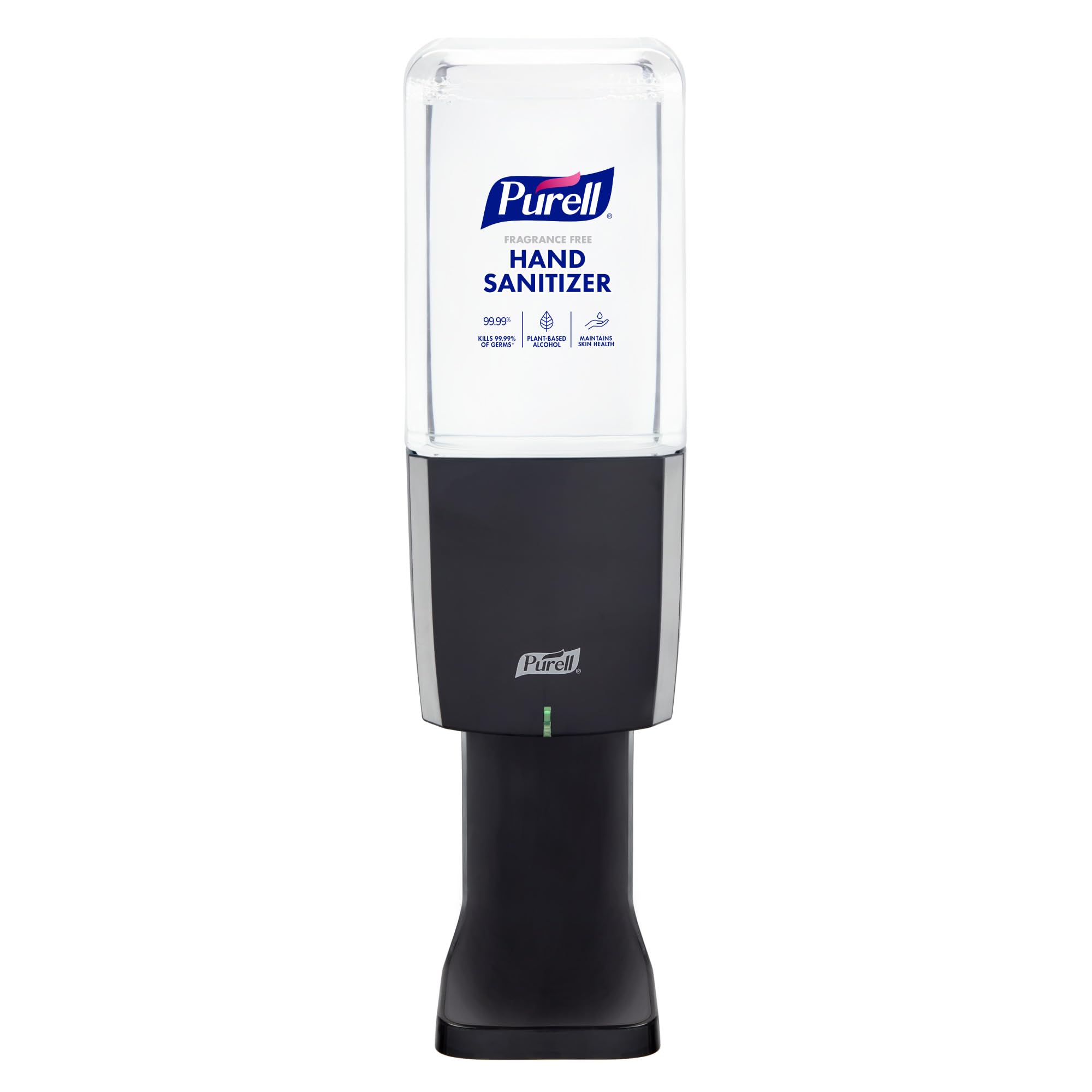 Purell ES10 graphite dispenser front view for compact touch-free hygiene.