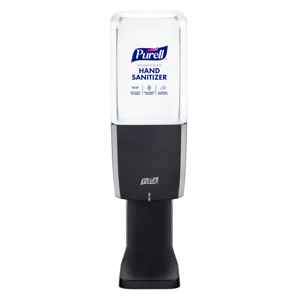Purell ES10 graphite dispenser front view for compact touch-free hygiene.