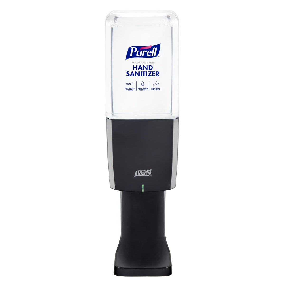 Purell ES10 graphite dispenser front view for compact touch-free hygiene.