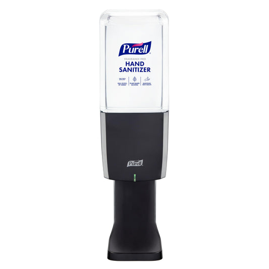 Purell ES10 graphite dispenser front view for compact touch-free hygiene.