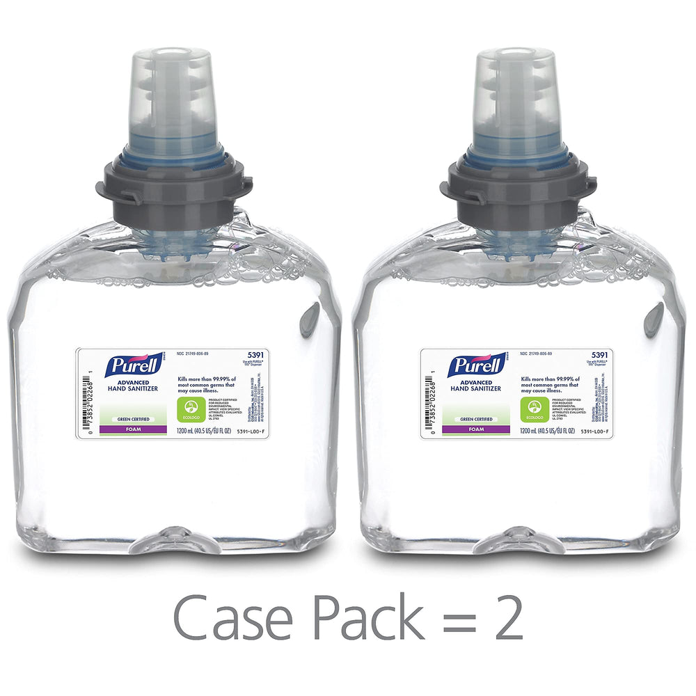 Purell foaming sanitizer refill pack 2ct with durable bottles and efficient dosing.