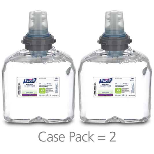 Purell foaming sanitizer refill pack 2ct with durable bottles and efficient dosing.