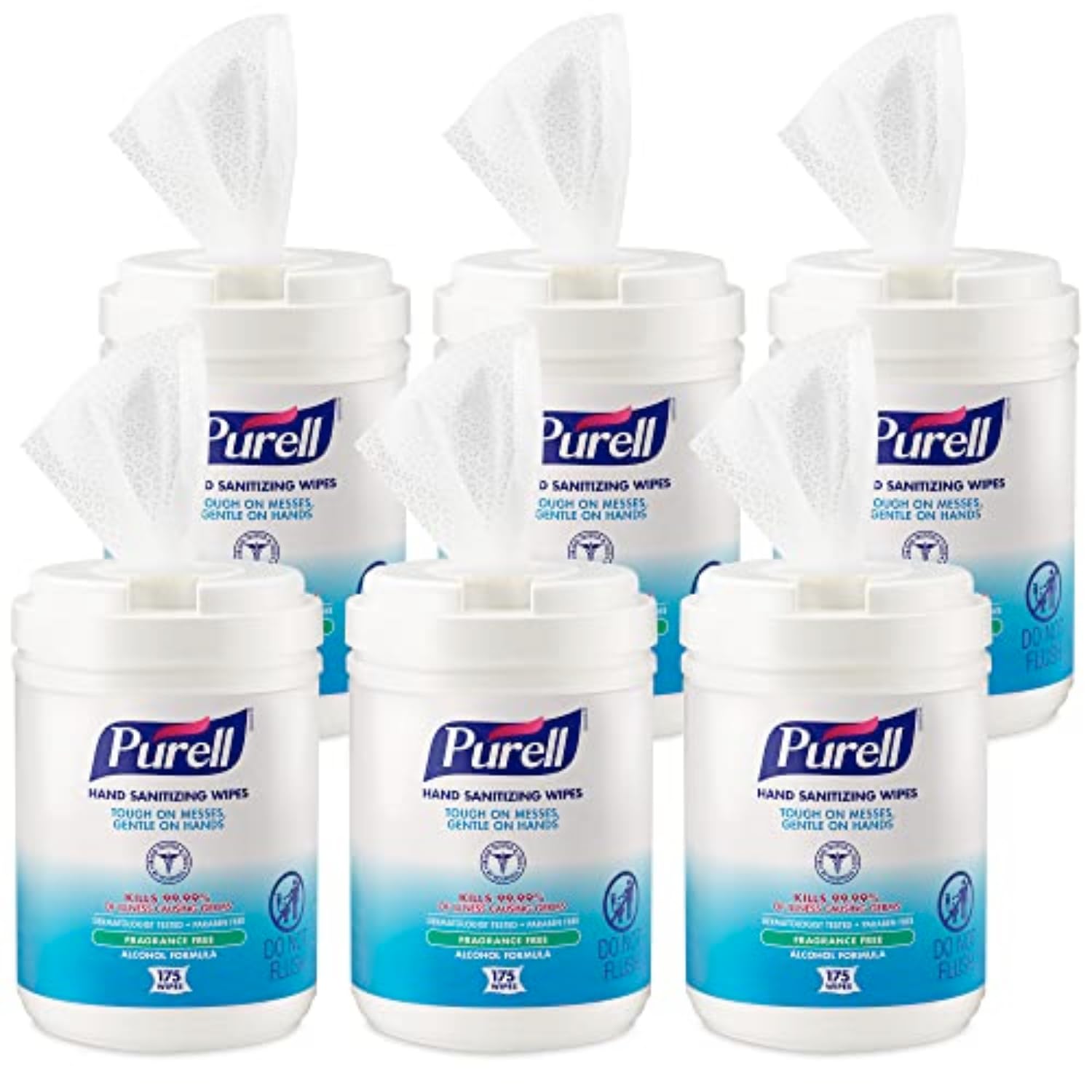 Purell hand sanitizing wipes alcohol formula 175-count canisters for quick germ elimination