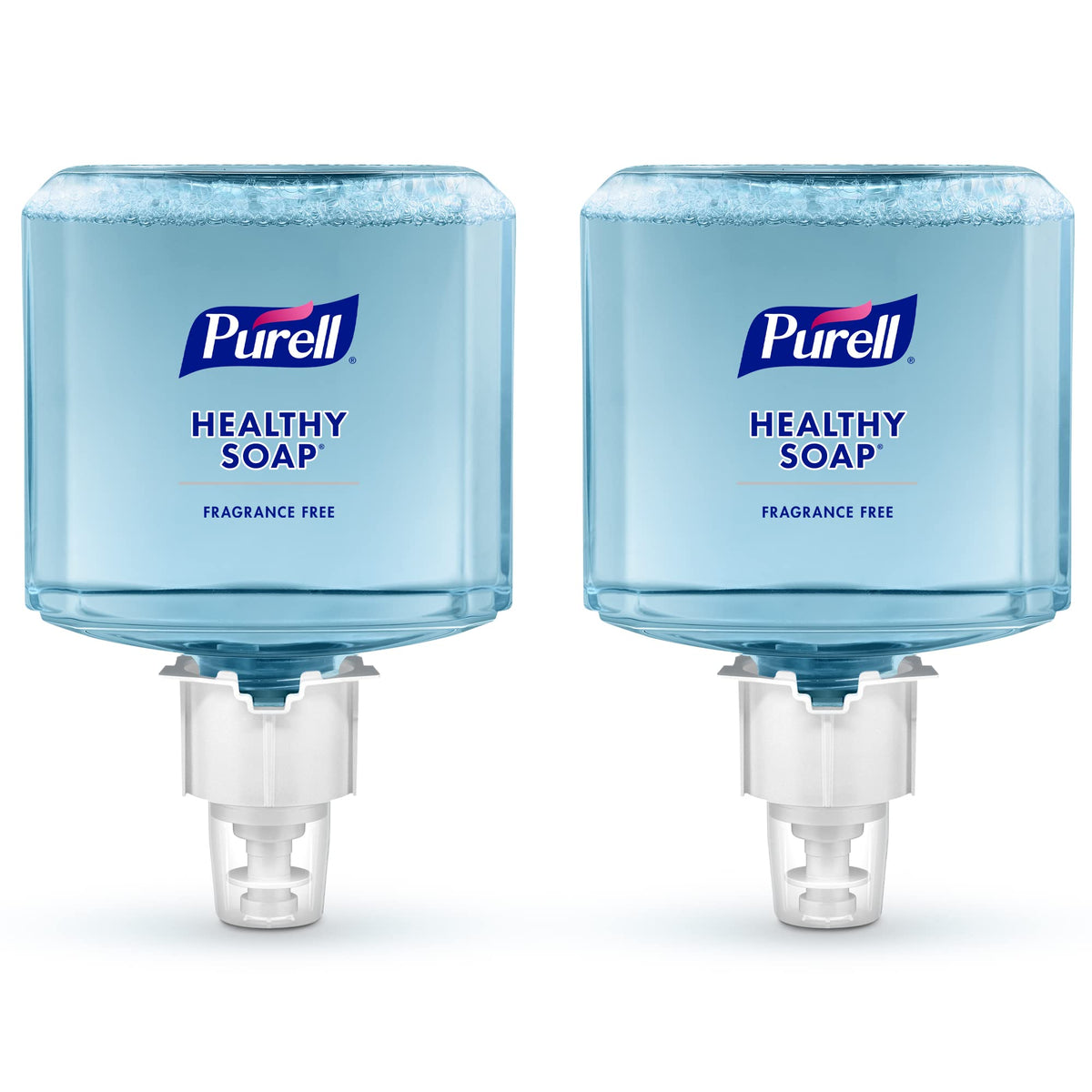 Purell Healthy Soap Gentle and Free Foam refill bottle front view, fragrance-free formula for frequent handwashing