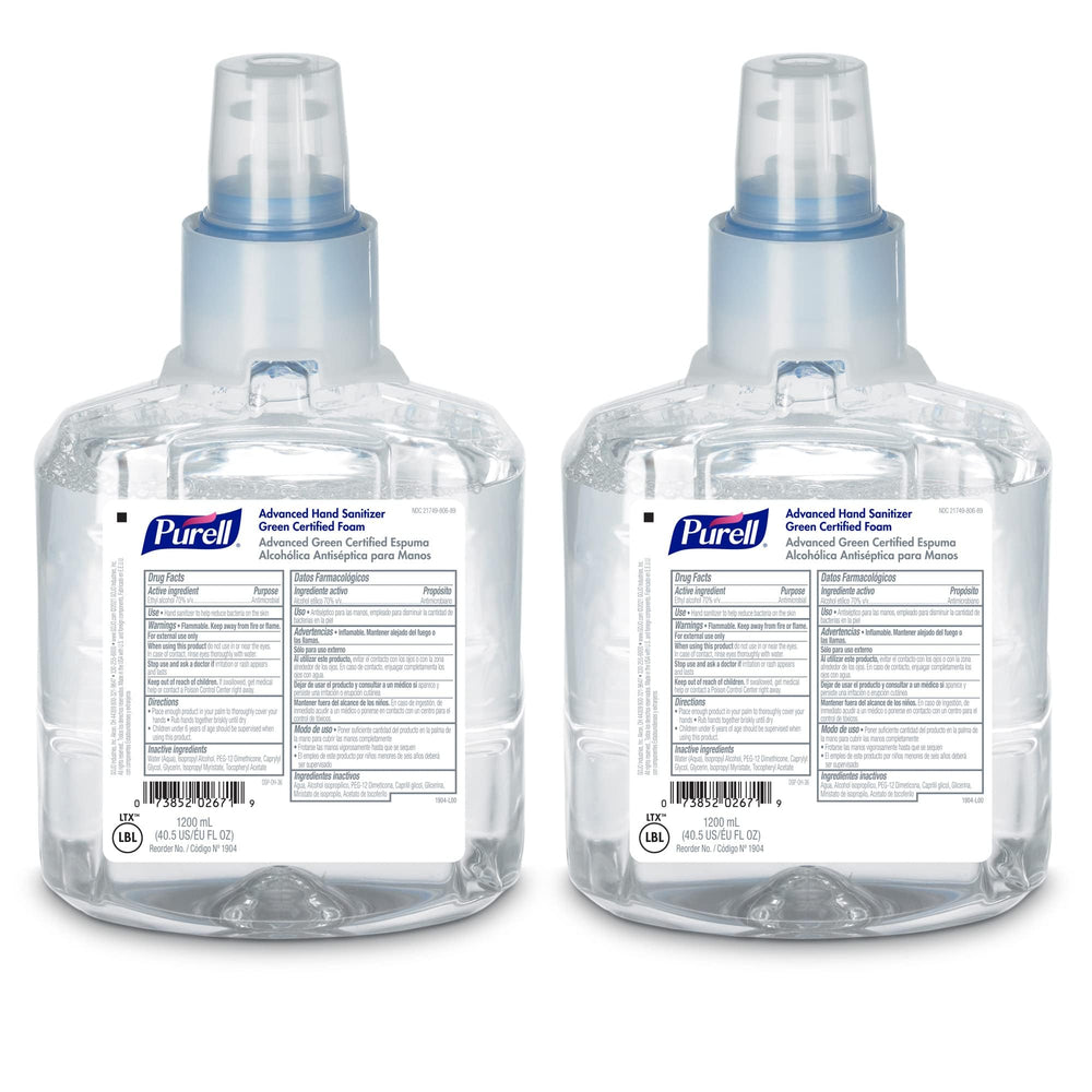 Purell LTX-12 foam refill, 1200 mL, ready for high-traffic spaces.