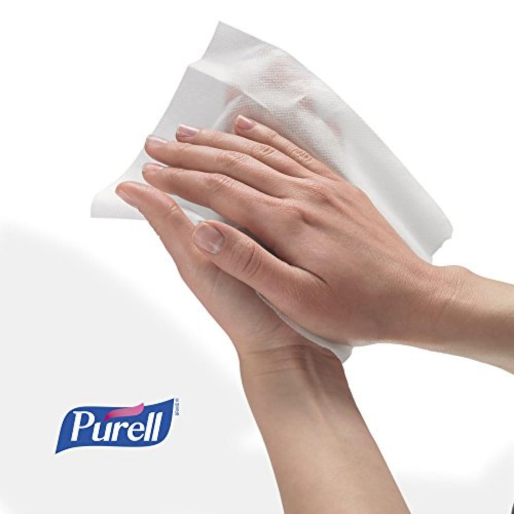 Purell non-linting soft-textured wipes deliver gentle cleansing without residue