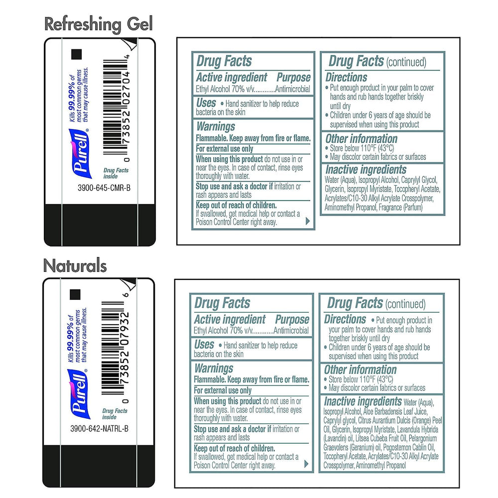 Multi-bottle Purell pack shown for family use