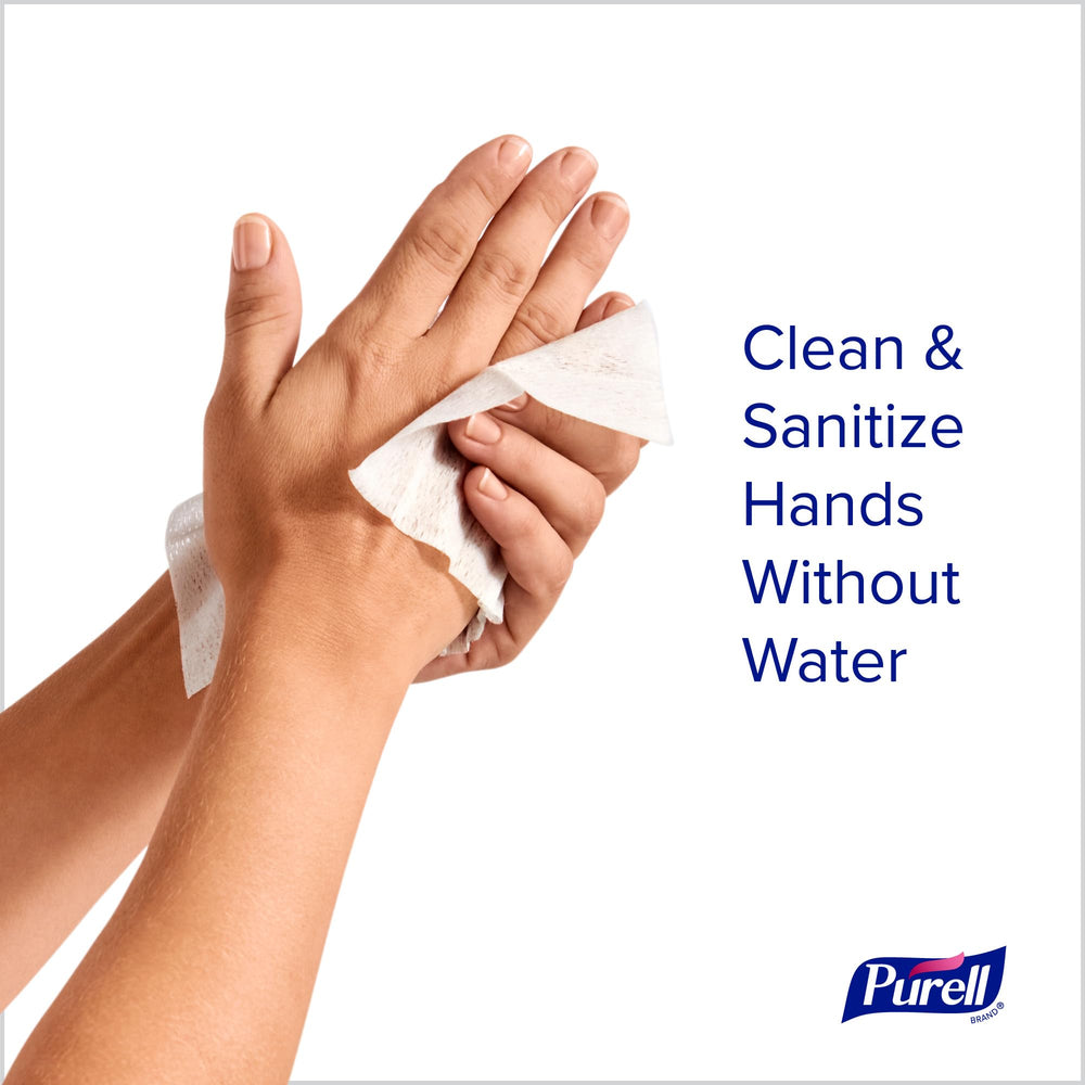PURELL Wipes thick textured surface for thorough cleaning on the go