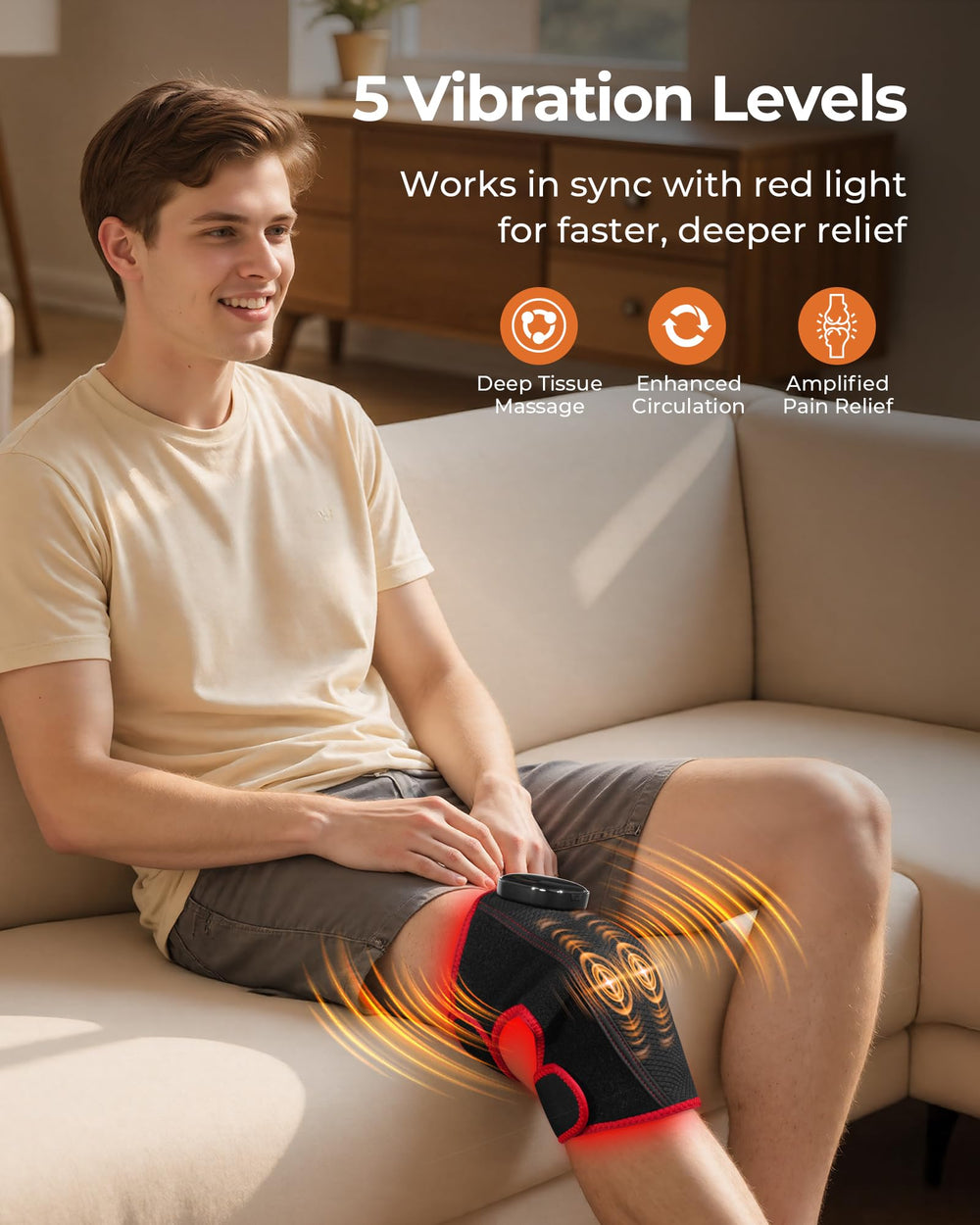 Purella knee wrap ergonomic fit demonstrates secure, customized joint support.
