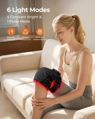 Purella red light knee wrap side view highlighting compact design for on-the-go relief.