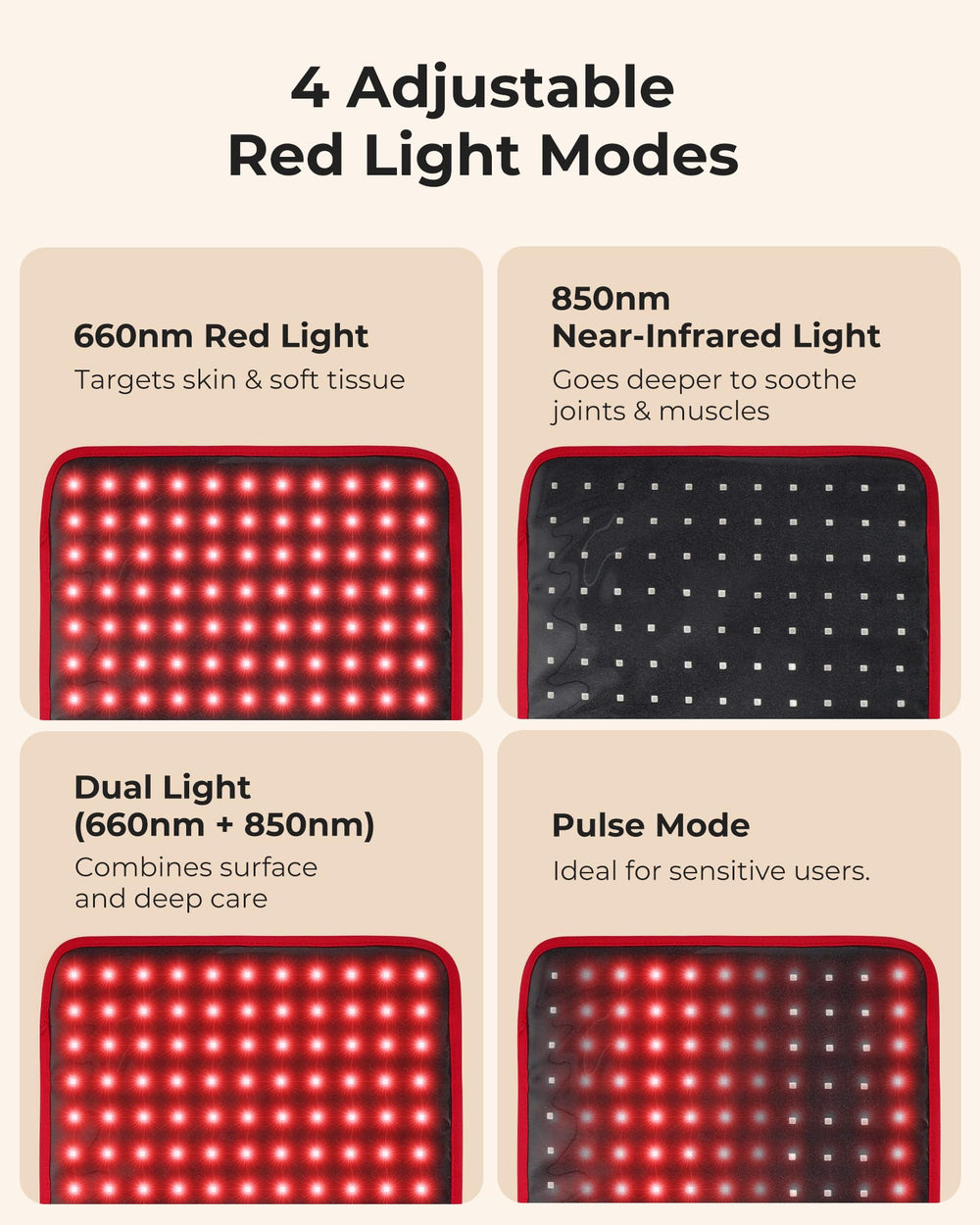 Purella red light therapy mat extended strap enables flexible setup