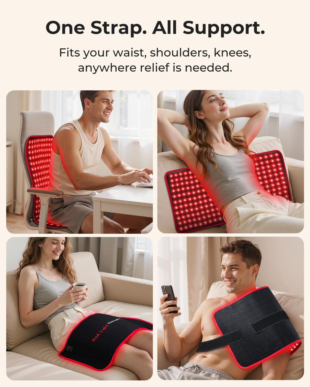 Purella red light therapy mat shoulder area focus for upper back relief