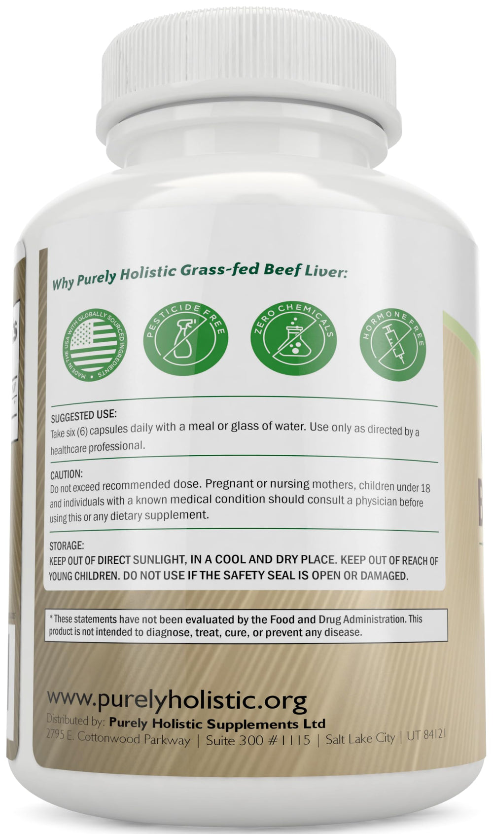 Purely Holistic Argentina-sourced grass-fed liver capsules quality you can trust