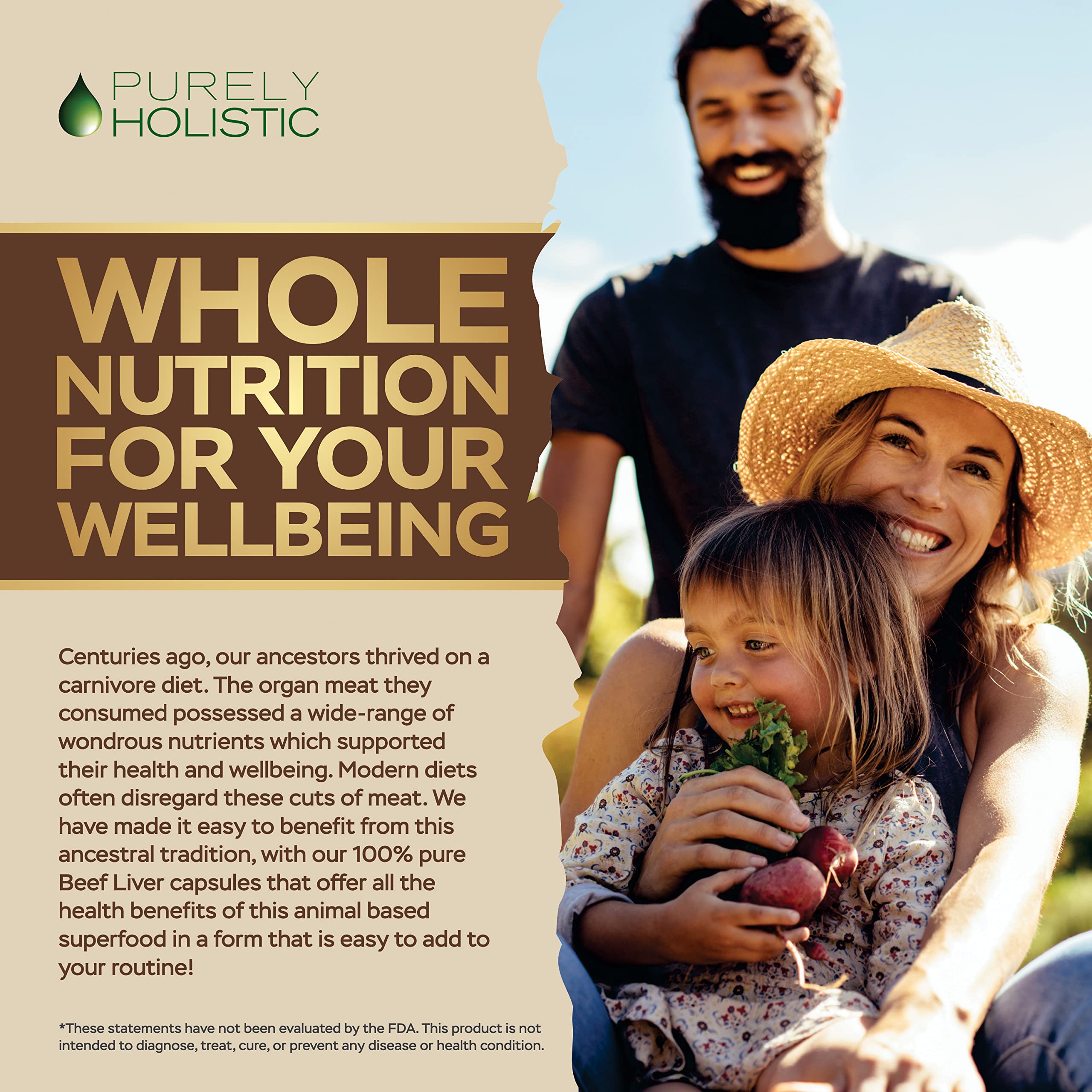Purely Holistic beef liver capsules with CoQ10 and essential vitamins