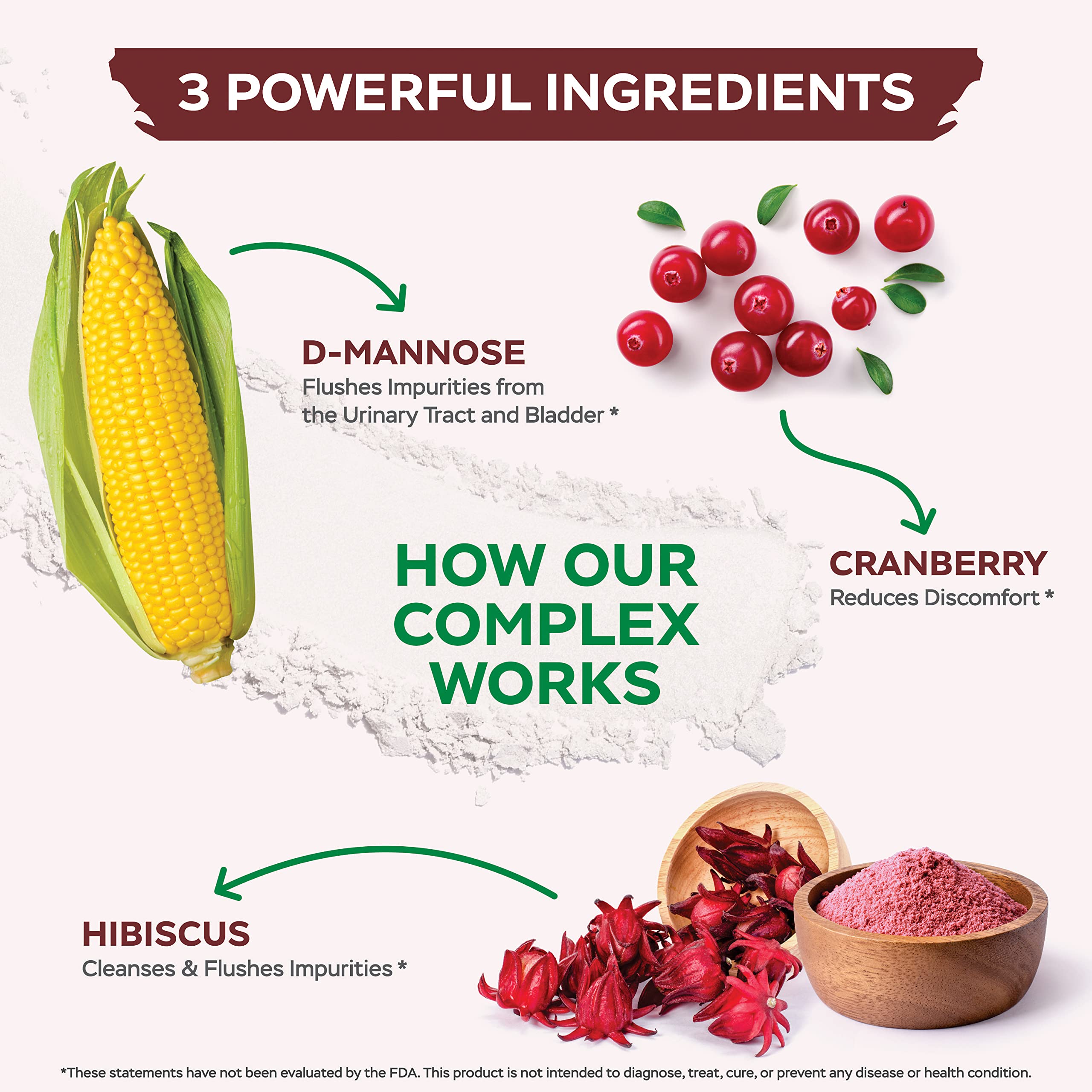 Purely Holistic D Mannose dosage illustration communicates 1300mg servings