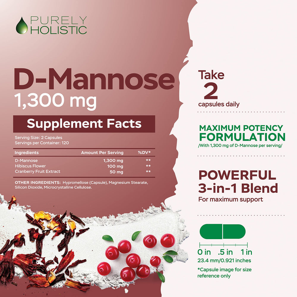 Purely Holistic D Mannose hibiscus extracts highlight natural blend for wellness
