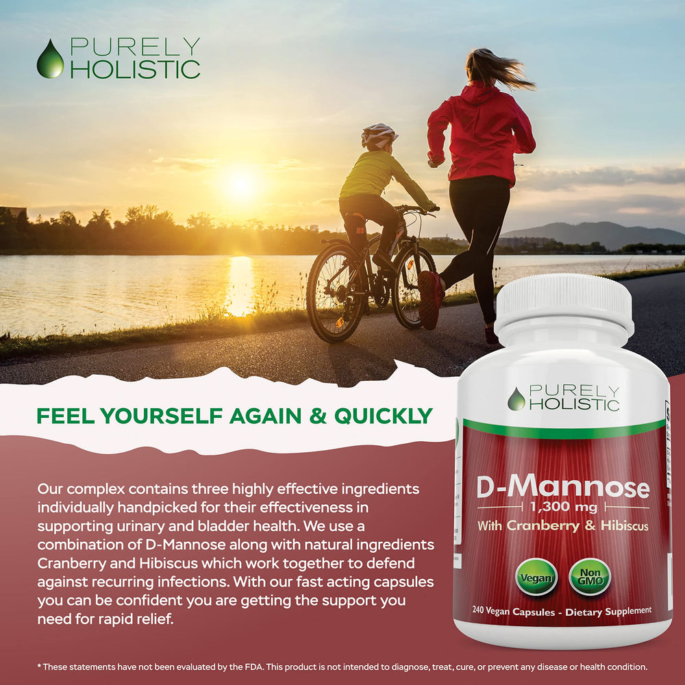 Purely Holistic D Mannose USA-made label signals quality and purity