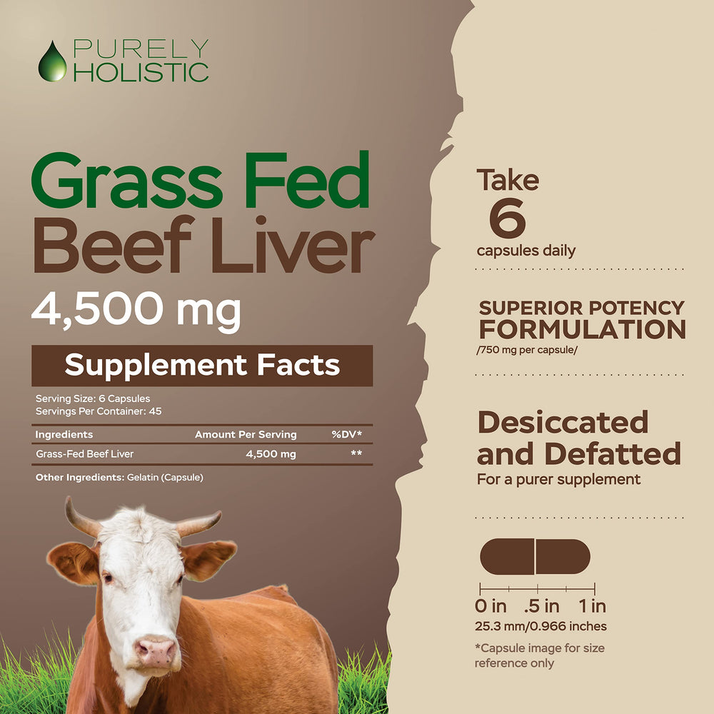 Purely Holistic grass-fed beef liver capsules pasture-raised in Argentina