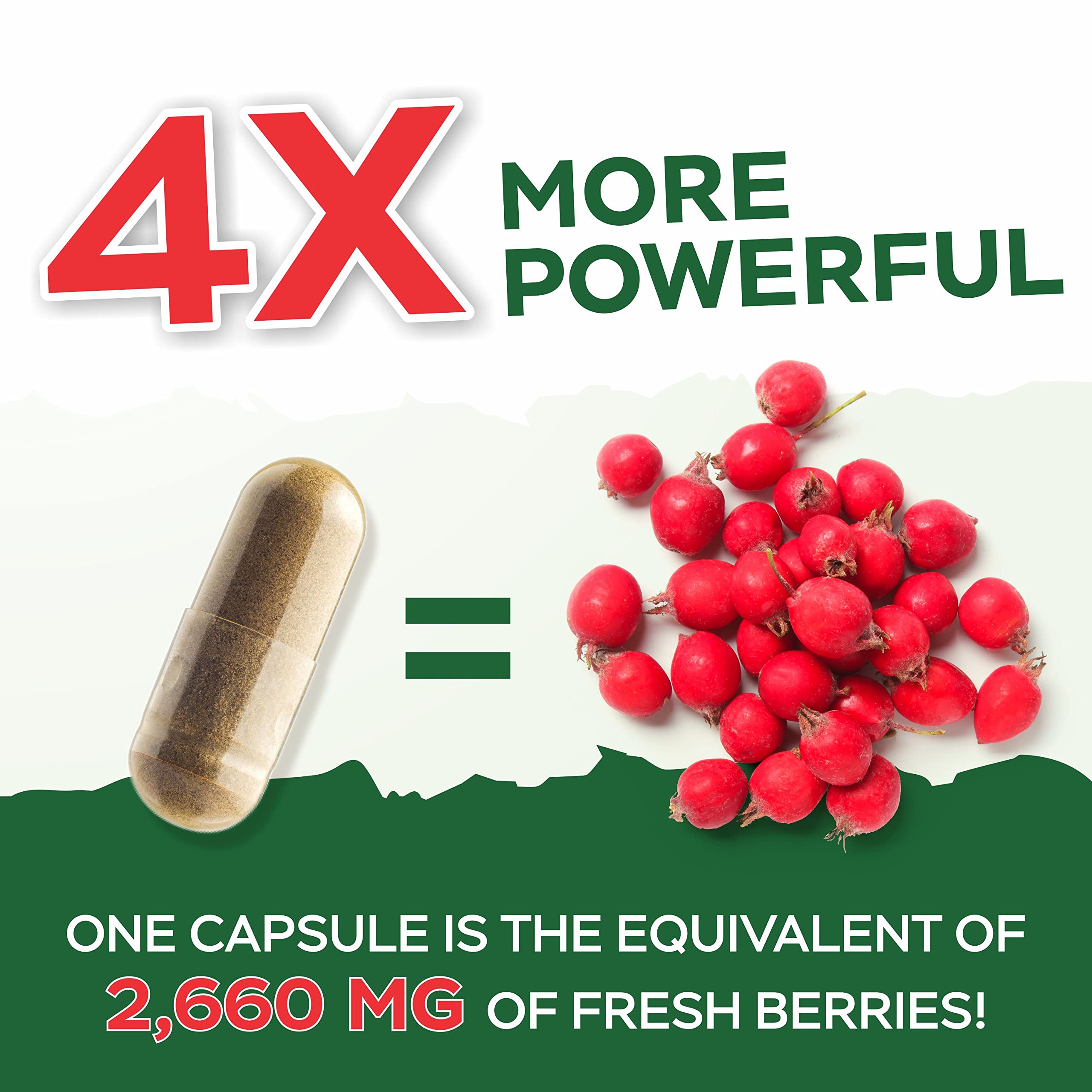Vegetarian and vegan-friendly Purely Holistic Hawthorn Berry capsules with no artificial additives.