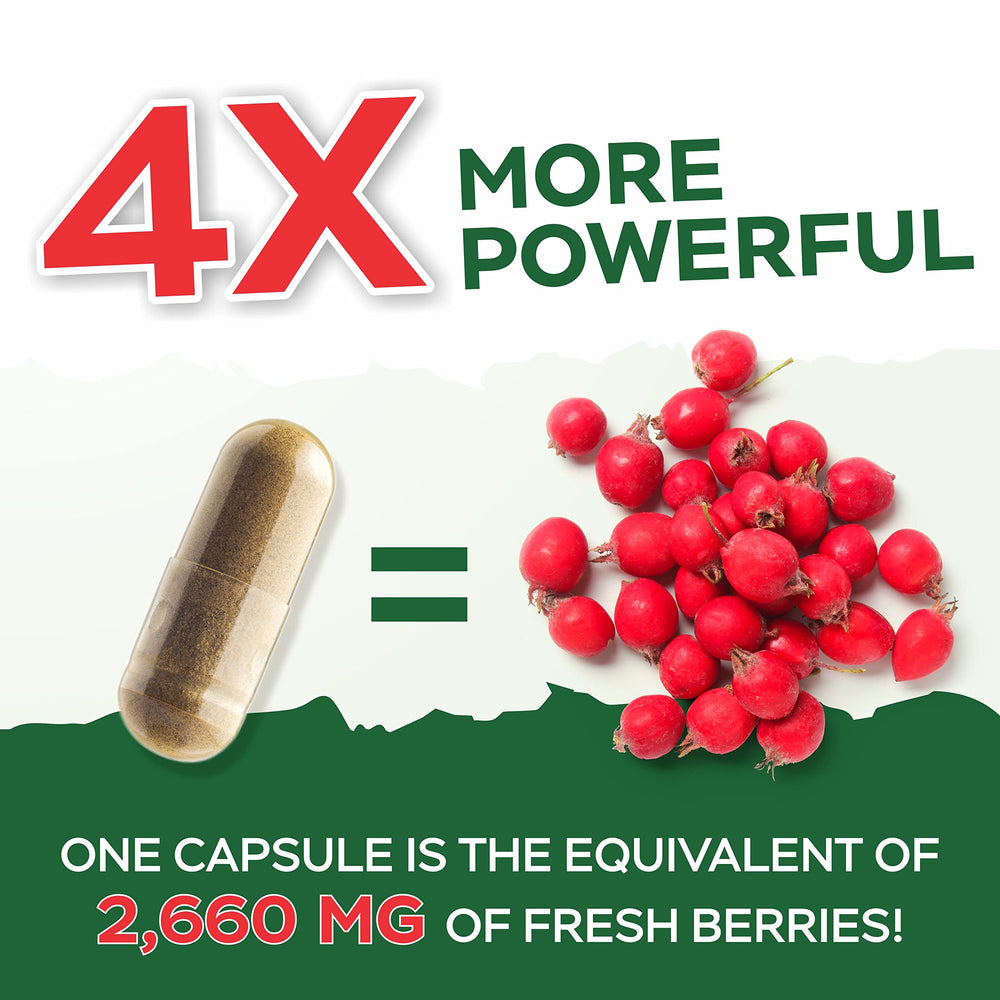 Vegetarian and vegan-friendly Purely Holistic Hawthorn Berry capsules with no artificial additives.
