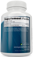 Purely Holistic Magnesium Glycinate bottle pour, easy-to-take tablets for routine wellness.