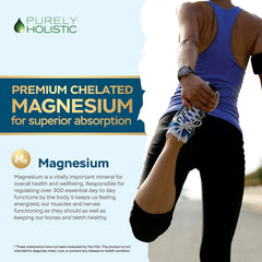 Purely Holistic Magnesium Glycinate vegan-safe, dairy-free and gluten-free formulation.
