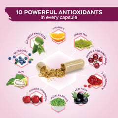 Ingredients collage featuring Japanese Knotweed and polyphenol sources.