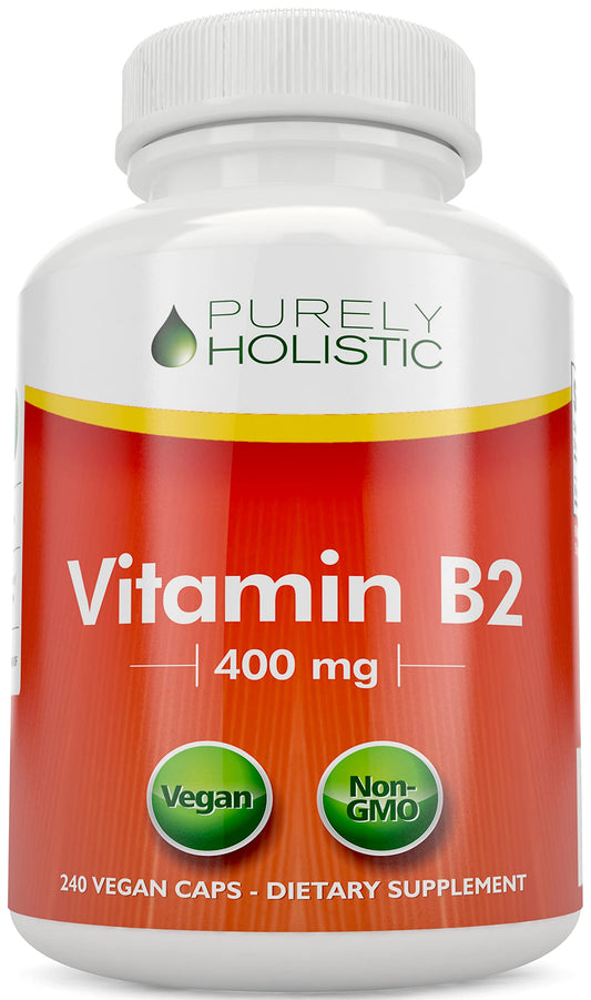 Purely Holistic Vitamin B2 400mg bottle high strength for daily energy and metabolism