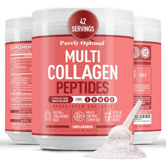 Purely Optimal collagen bottle pour for daily hair, skin, and nail support
