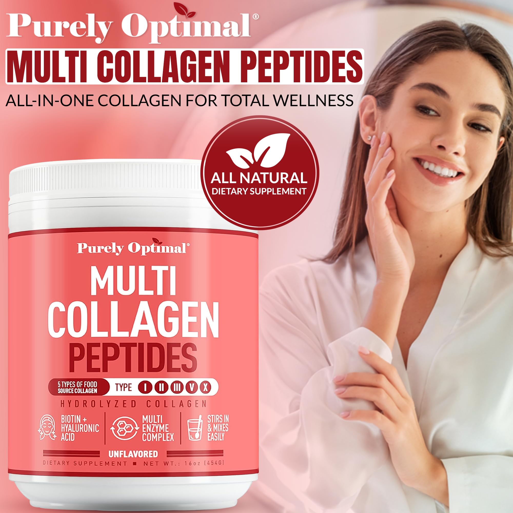 Purely Optimal collagen powder in coffee for smooth, easy daily nourishment