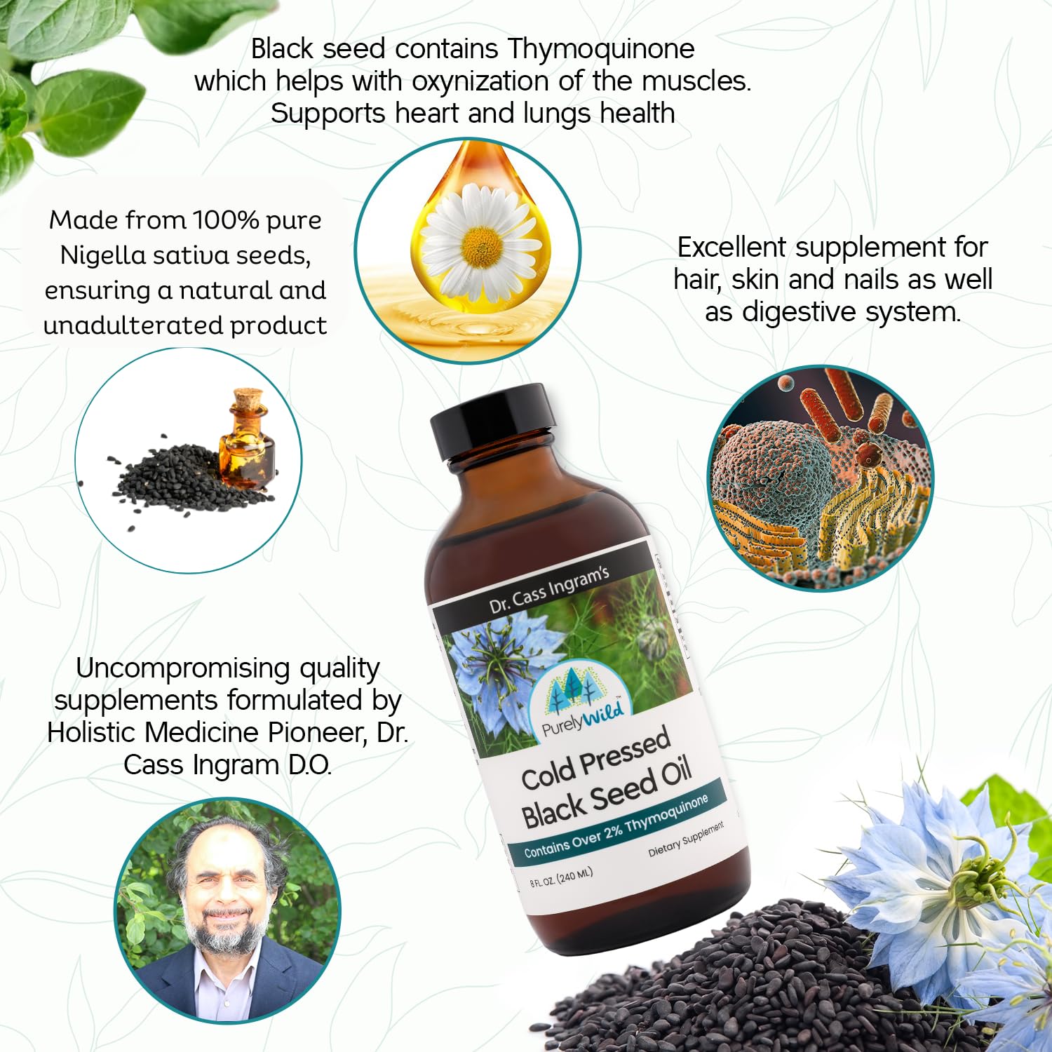 Dropper tip ready for daily use with Purely Wild Black Seed Oil.