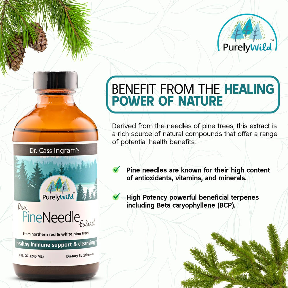 Purely Wild forest-sourced ingredients label emphasizing sustainable sourcing.