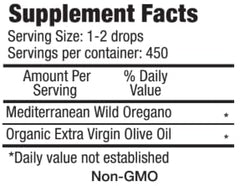 Purely Wild oregano oil dropper close-up emphasizes potency and dosing.