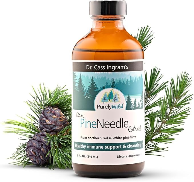 PURELY WILD Pine Needle Extract bottle, showcasing full spectrum nutrition for daily vitality