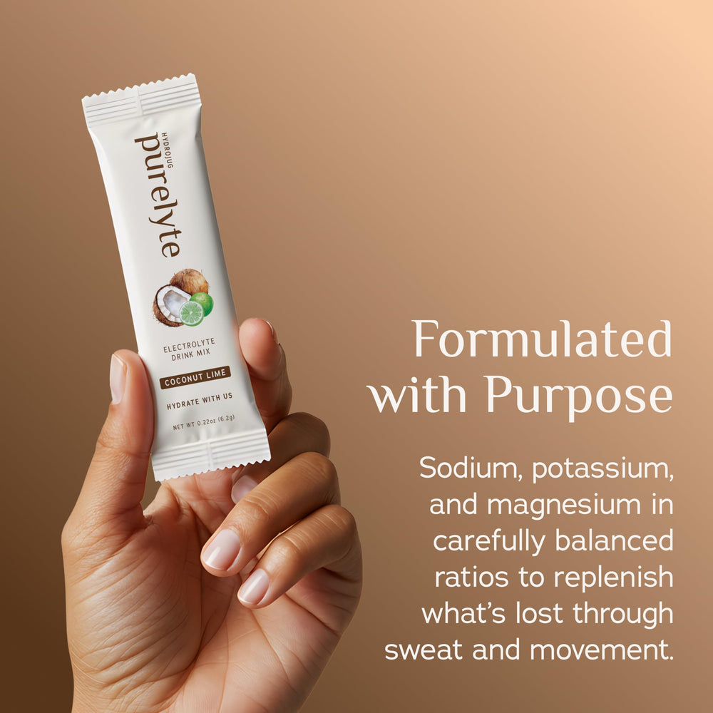 Purelyte coconut-lime stick with tropical aroma and clean hydration