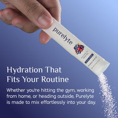 Purelyte Electrolyte Dissolving in water glass showing quick mix.