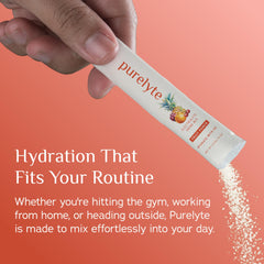 Purelyte Electrolyte Drink Mix on-the-go usage, easy to mix anywhere.