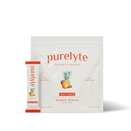 Purelyte Electrolyte Drink Mix strawberry lemonade, refreshing hydration for workouts.