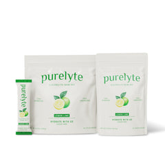 Purelyte coconut lime electrolyte powder with tropical notes for hot days.
