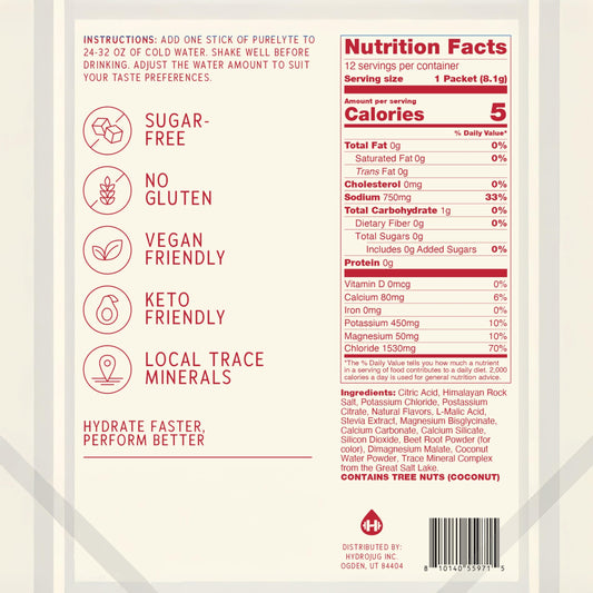 Purelyte Lemon Lime electrolyte stick offering refreshing hydration for daily activity