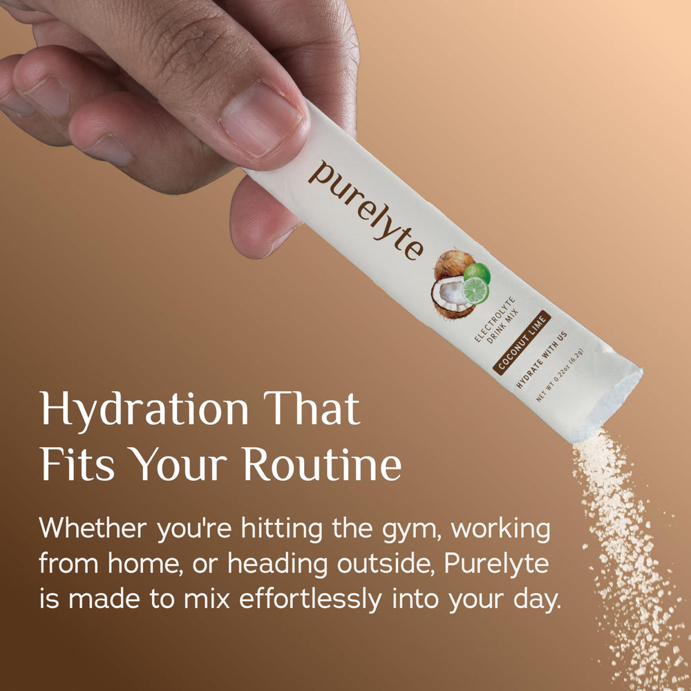 Purelyte on-the-go hydration pack with multiple sticks for easy use