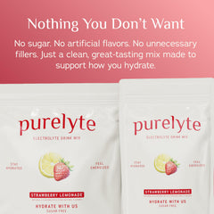 Purelyte on the go packaging shows convenient single-serve sticks for hydration anywhere