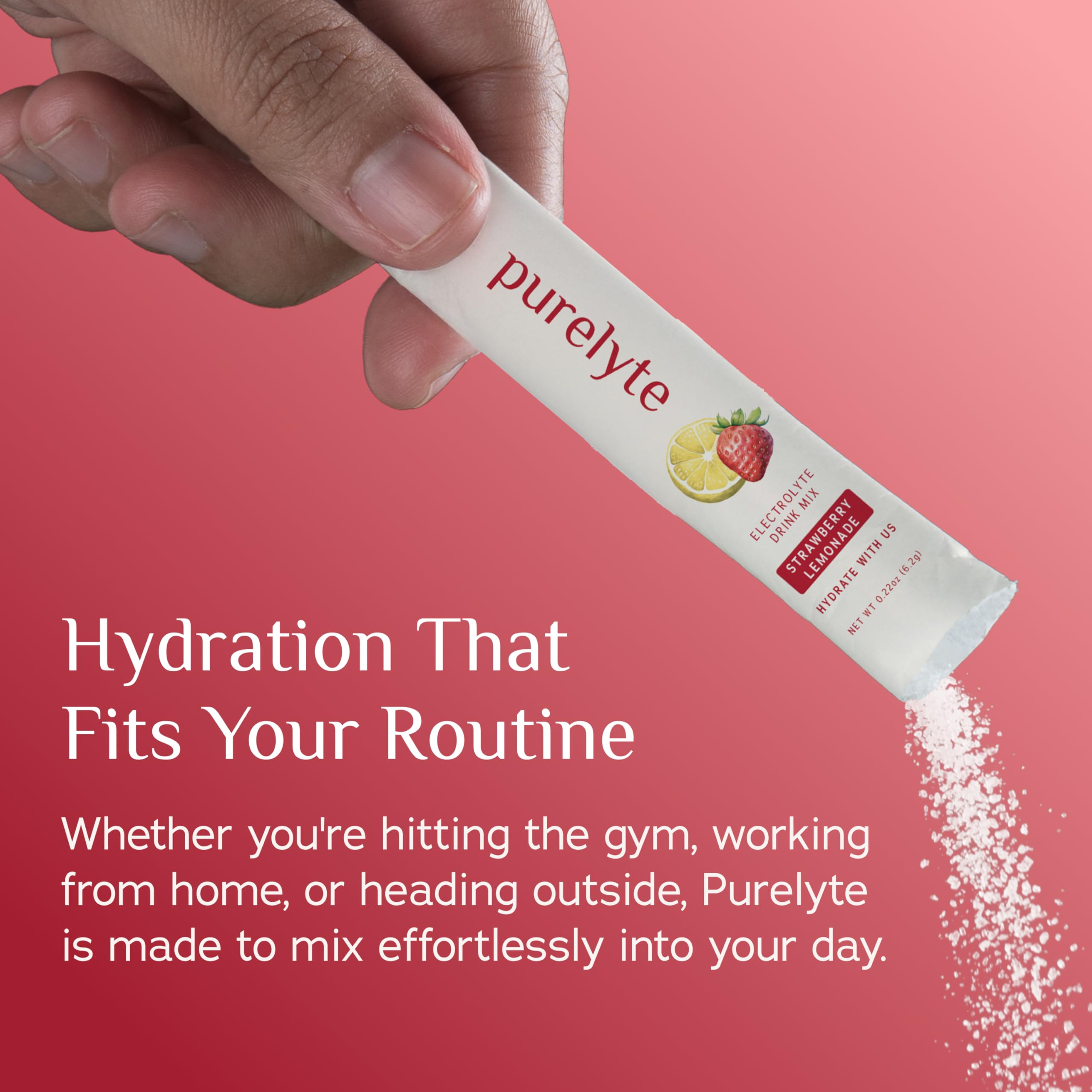 Purelyte stirring stick into a glass of water for fast hydration