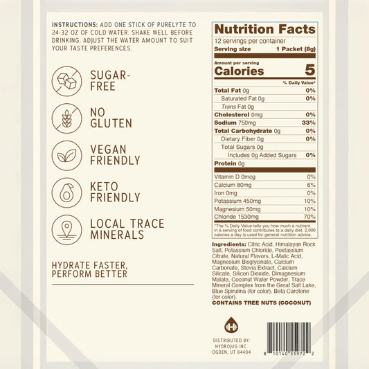 Purelyte strawberry-lemonade stick dissolving in water for refreshing flavor